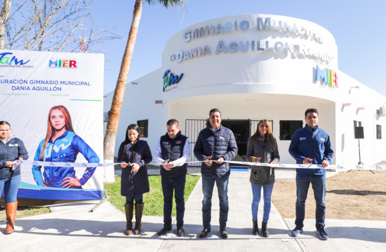 Inaugura Gobernador gimnasio municipal en Ciudad Mier