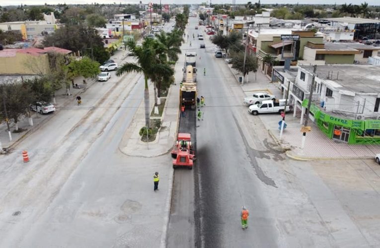 Inicia repavimentación de avenida principal en Valle Hermoso