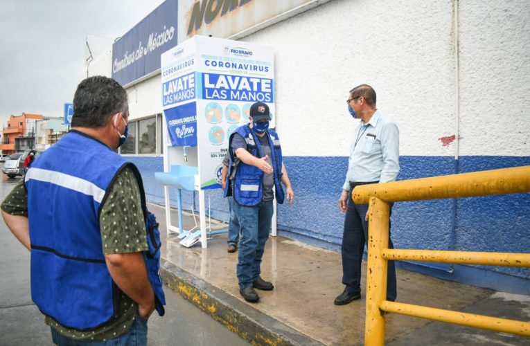 Instala Gobierno de Río Bravo lavamanos en Central de Autobuses